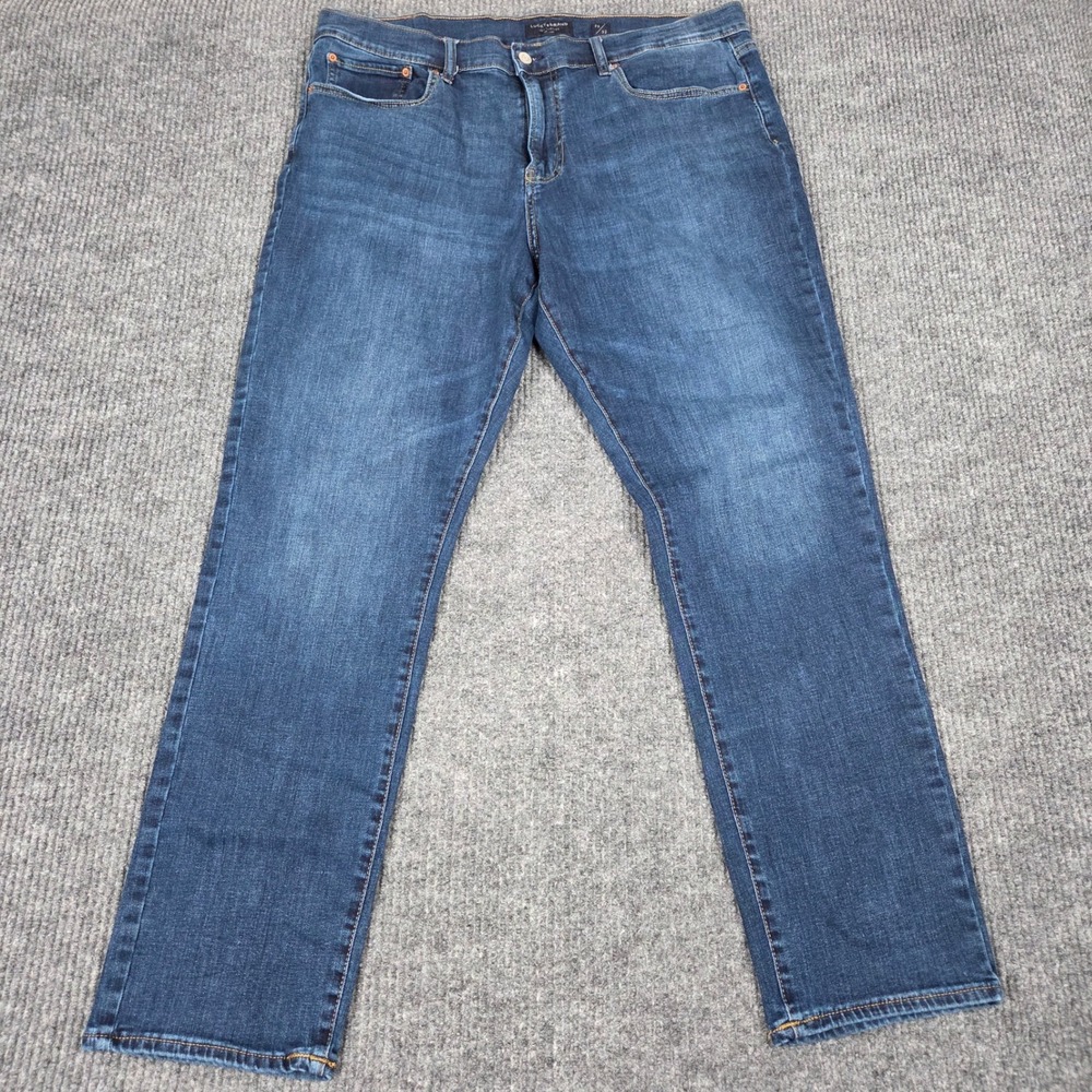 Lucky Brand 410 Athletic Straight Mens Dark Wash Blue Denim Jeans 38x32